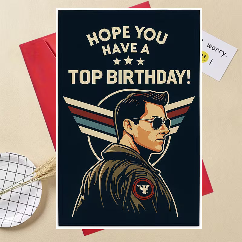 Aviation Birthday Greeting Card – Pilot & Airplane Theme