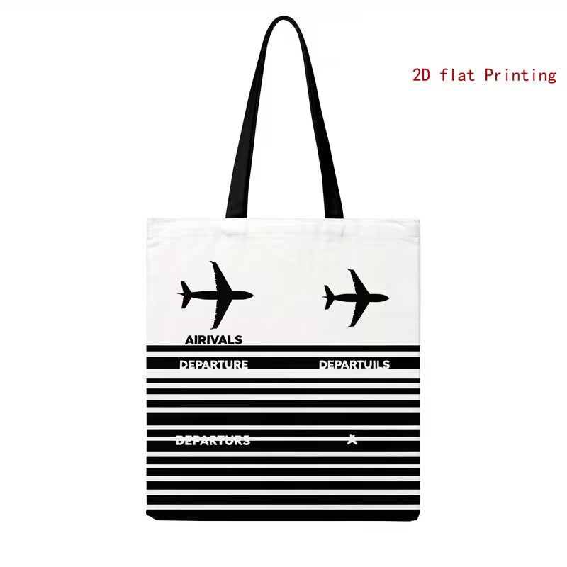 Travel-Themed Tote Bag – Double-Sided Printed Design