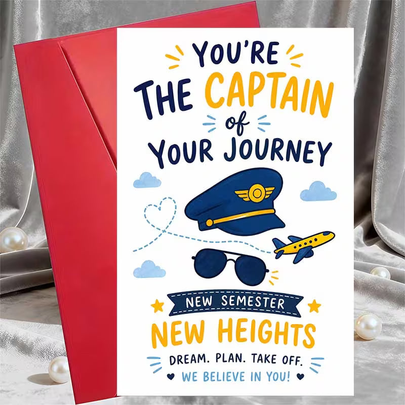 Aviation Birthday Greeting Card – Pilot & Airplane Theme